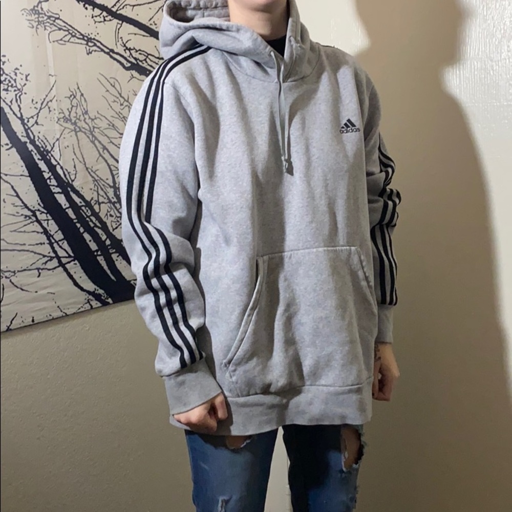 Grey and black Adidas hoodie